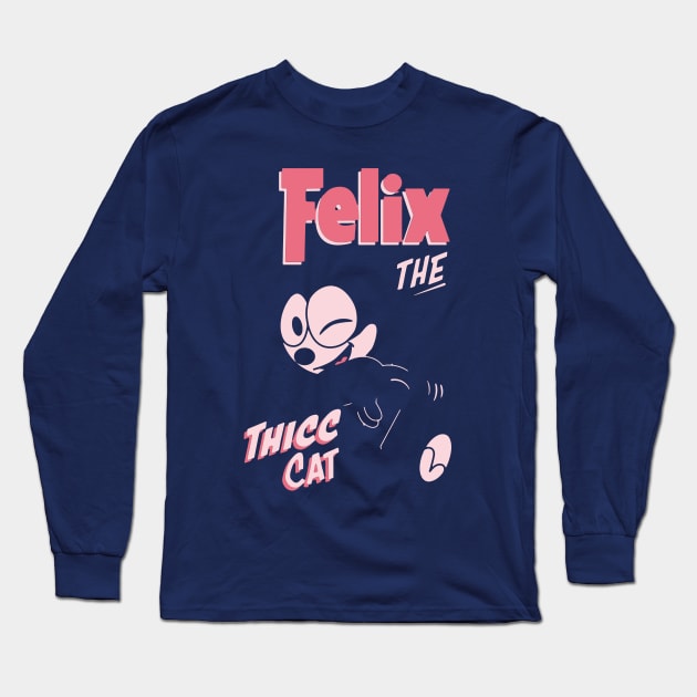 Felix The Thicc Cat Long Sleeve T-Shirt by Simbada Darurat